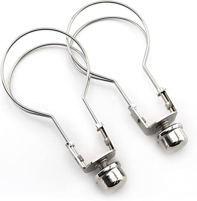 MARRTEUM Lamp Shade Light Bulb Clip Adapter with Solid Lamp Finial for Table and Floor Lamps [2set Silver] - Image 5